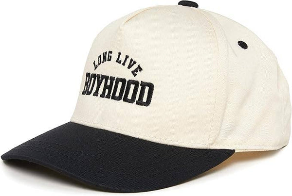 Kids/Baby Two Tone Cap - Long Live Boyhood - Black/Beige