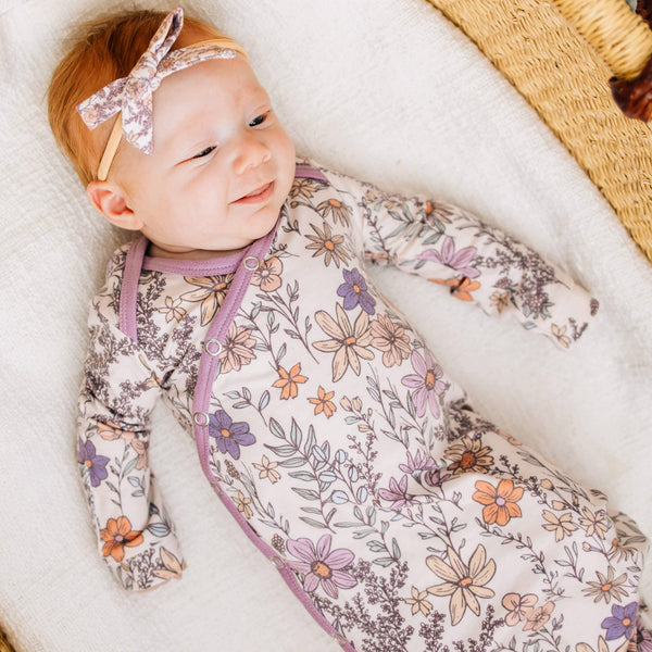 Newborn Knotted Gown - Flora
