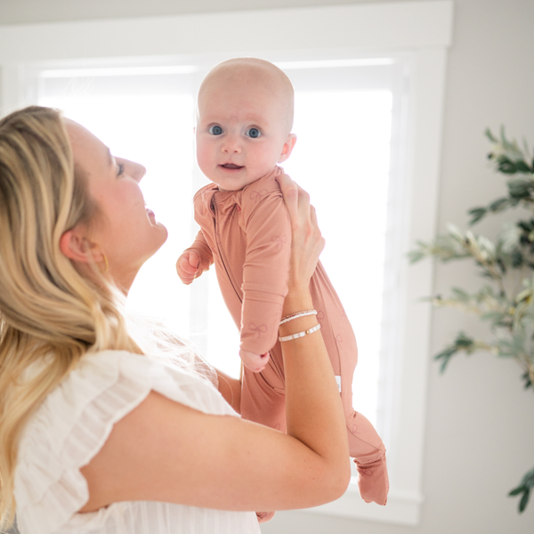 Bamboo 2-Way Convertible Zip Romper | Pink Bow