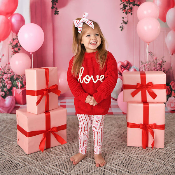 Love Red SWEATER Valentines Baby Toddler Kids Clothing Top