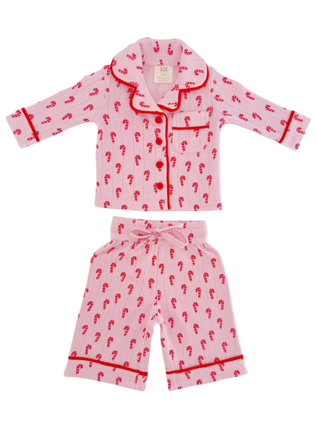 Pink Candy Cane / Organic Pointelle Lounge Set
