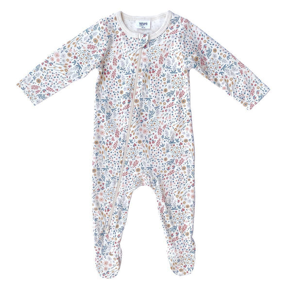 Footed Zip Romper- Mountain Meadow