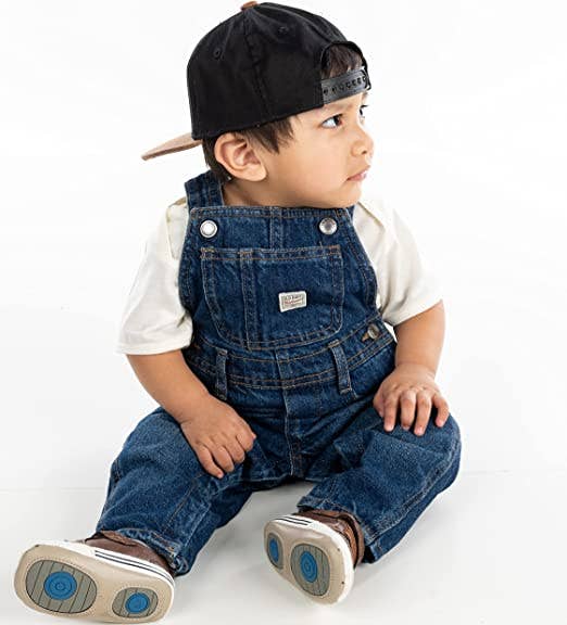 Flat Brim Trucker Hat - Black/Faux Leather Brim