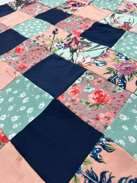 Blakely Floral • Patchwork • Baby Sized Minky Blanket