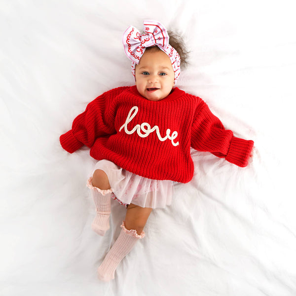 Love Red SWEATER Valentines Baby Toddler Kids Clothing Top