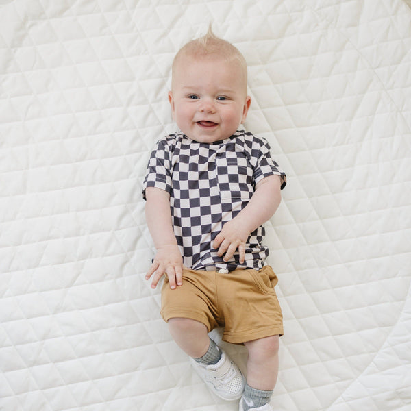 Black Checkered Bamboo Tee