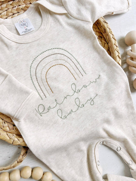 Neutral Tone Boho Rainbow Baby Outfit - Sweet Muted Rainbow