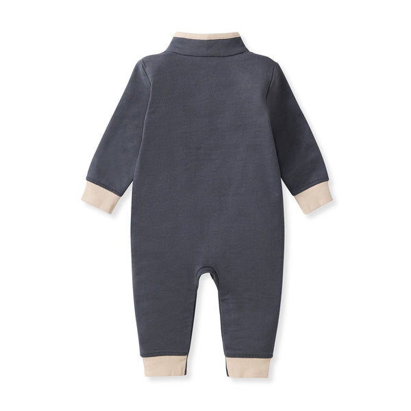Quarter-Zip Baby Boy Jumpsuit