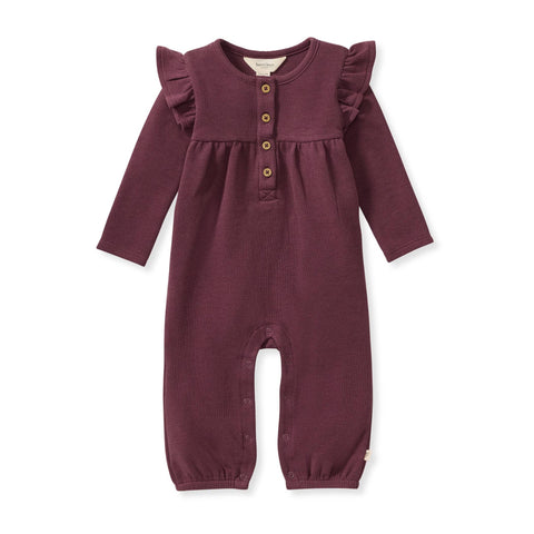Thermal Deep Plum Baby Girl Jumpsuit