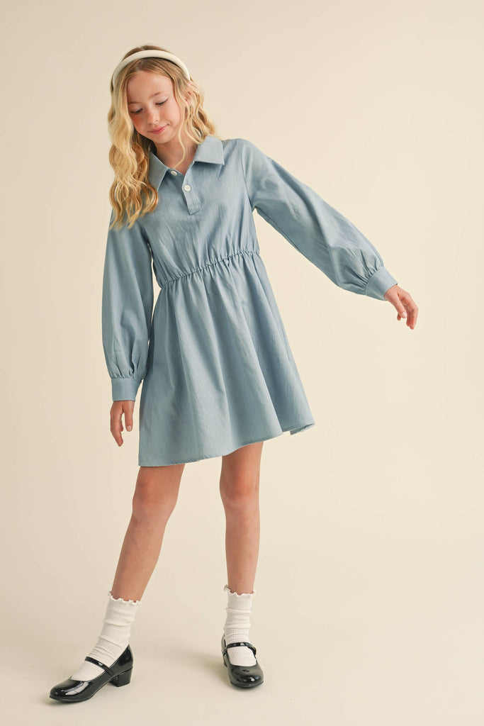 TWEEN KIDS GIRLS LONG SLEEVE SHIRT DRESS (7-12) 12 TWEEN KIDS GIRLS LONG SLEEVE SHIRT DRESS (7-12) 12