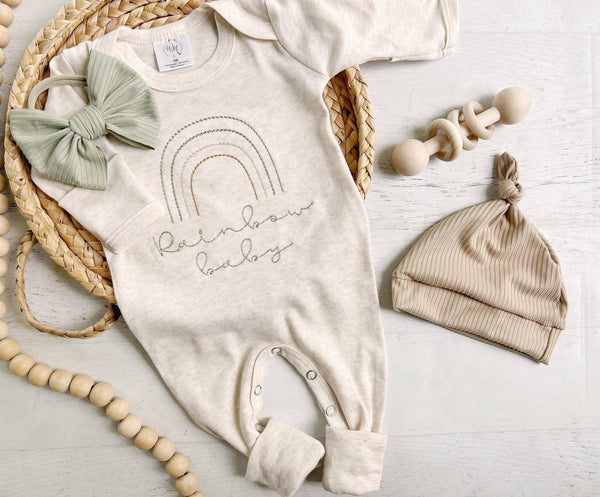 Neutral Tone Boho Rainbow Baby Outfit - Sweet Muted Rainbow