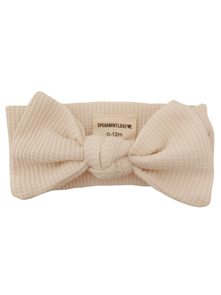 Organic Waffle Knot Bow, Snow