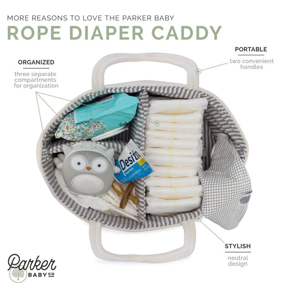 Rope Diaper Caddy - Gray