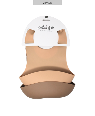 Silicone Catch Bib Set | Fawn & Sand