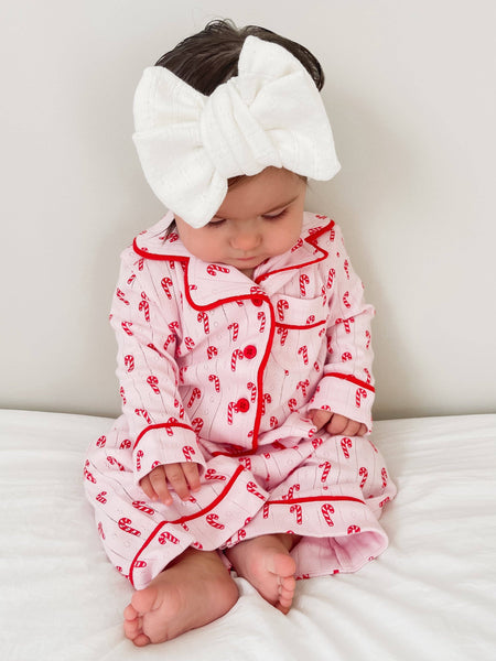 Pink Candy Cane / Organic Pointelle Lounge Set