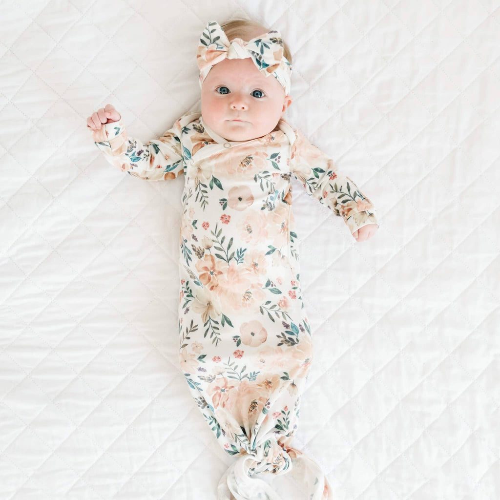 Newborn Knotted Gown - Autumn