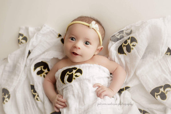 University of Iowa Muslin Swaddle Blanket