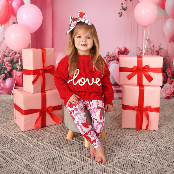 Love Red SWEATER Valentines Baby Toddler Kids Clothing Top