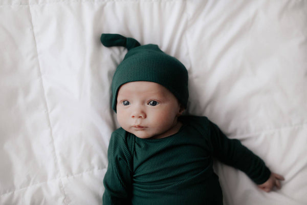 Forest Green Ribbed Knotted Gown