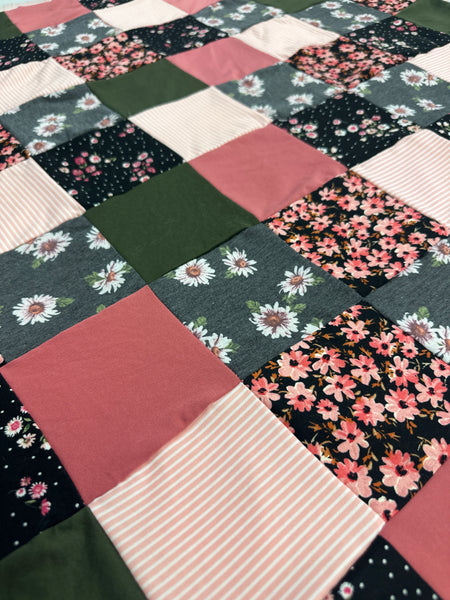 Jessa Floral • Patchwork • Baby Sized Minky Blanket