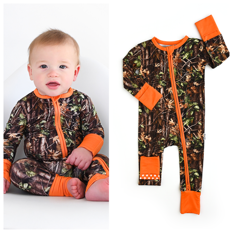 Hunter Camo ZIP Sleepies Little Bamboo Baby Outfit