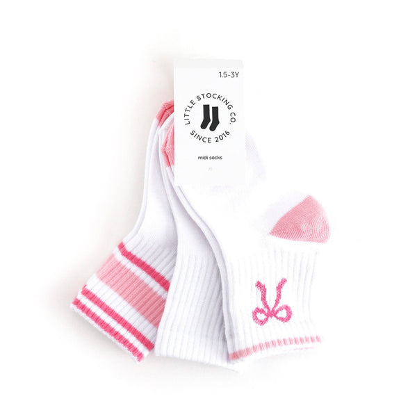 Crew Socks 3-Pack - White/Pink