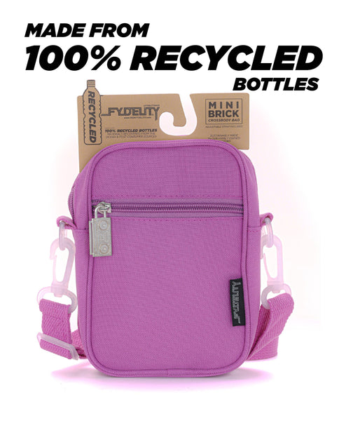 Crossbody Mini Brick Bag | Recycled RPET | Neon Purpl