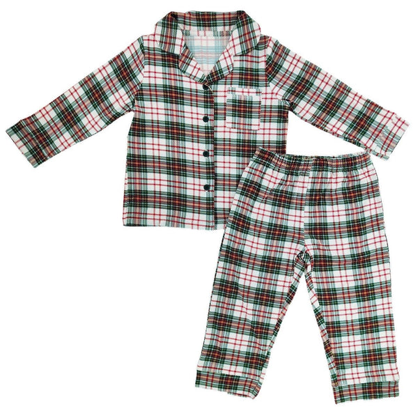 Christmas Plaid Bamboo Button Up Set