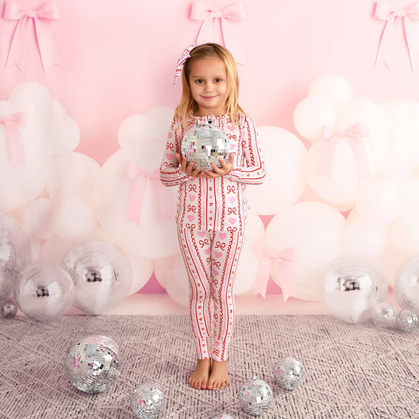 Hallie RUFFLE TWO PIECE Valentines Day Bamboo Lounge Set