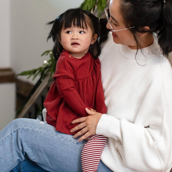 Brick Thermal Organic Girl Tunic & Pants Set