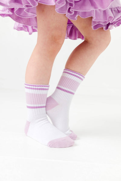 Crew Socks 3-Pack - White/Purple