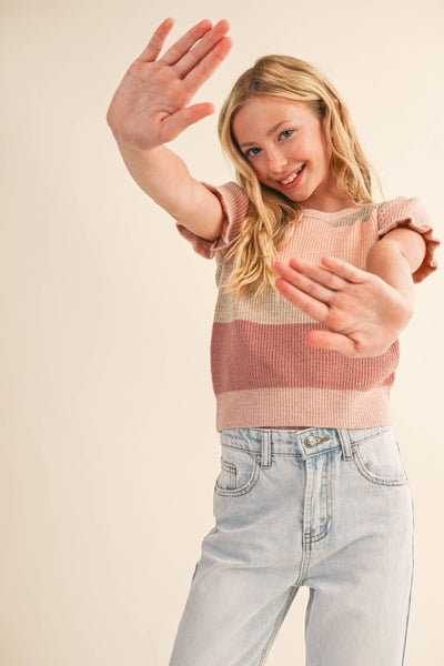 TWEEN KIDS GIRLS PUFF SLEEVE SWEATER (7-14)