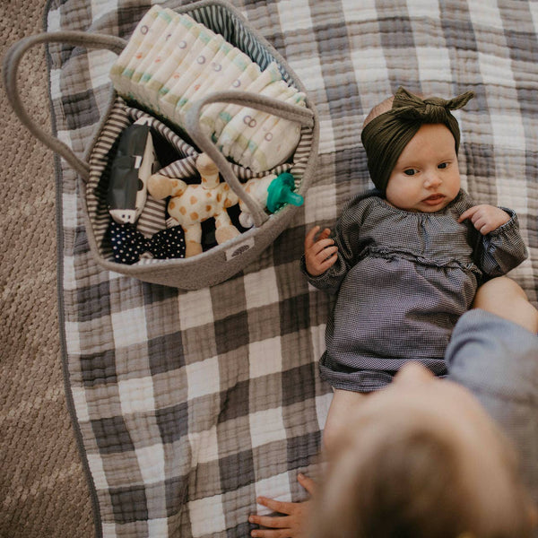 Rope Diaper Caddy - Gray