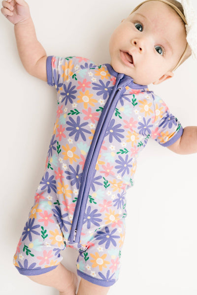 Lavender Blooms Bamboo Short Romper