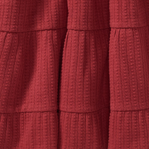 Dotted Rib Organic Cotton Dress - Brick Red