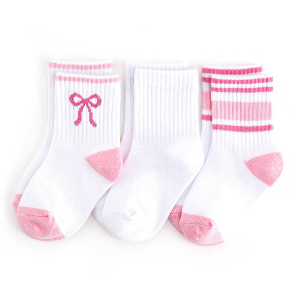 Crew Socks 3-Pack - White/Pink