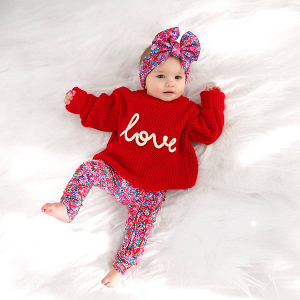 Love Red SWEATER Valentines Baby Toddler Kids Clothing Top