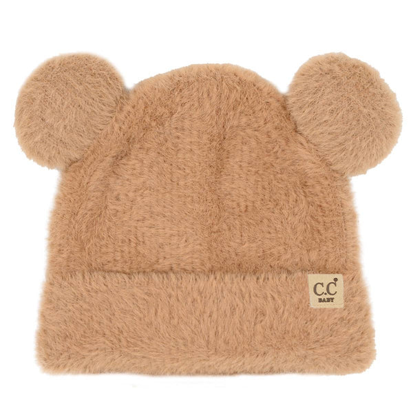 C.C Infant Teddy Bear Ears Beanie - Camel