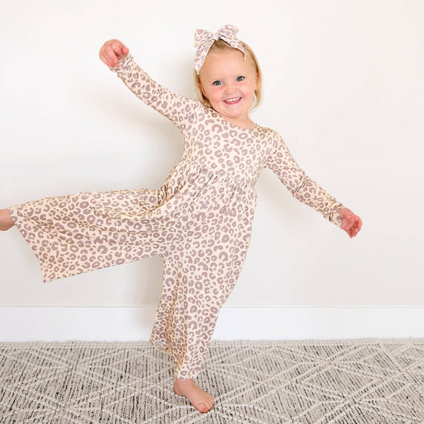 Amari Leopard WIDE LEG ROMPER Bamboo Kids Clothing Outfit