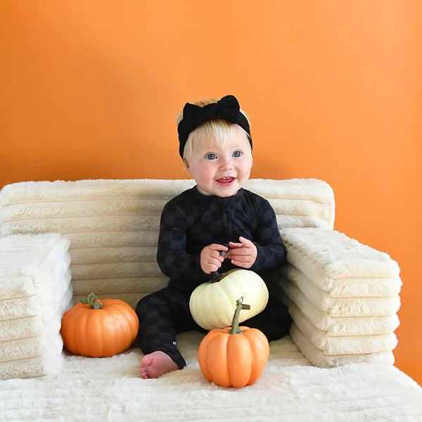 Frankie ZIP Halloween Checks Baby Outfit