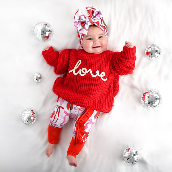 Love Red SWEATER Valentines Baby Toddler Kids Clothing Top