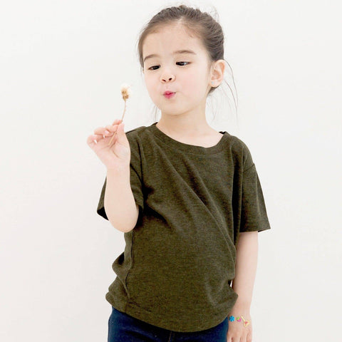 Brown Round Short Sleeve Tshirt