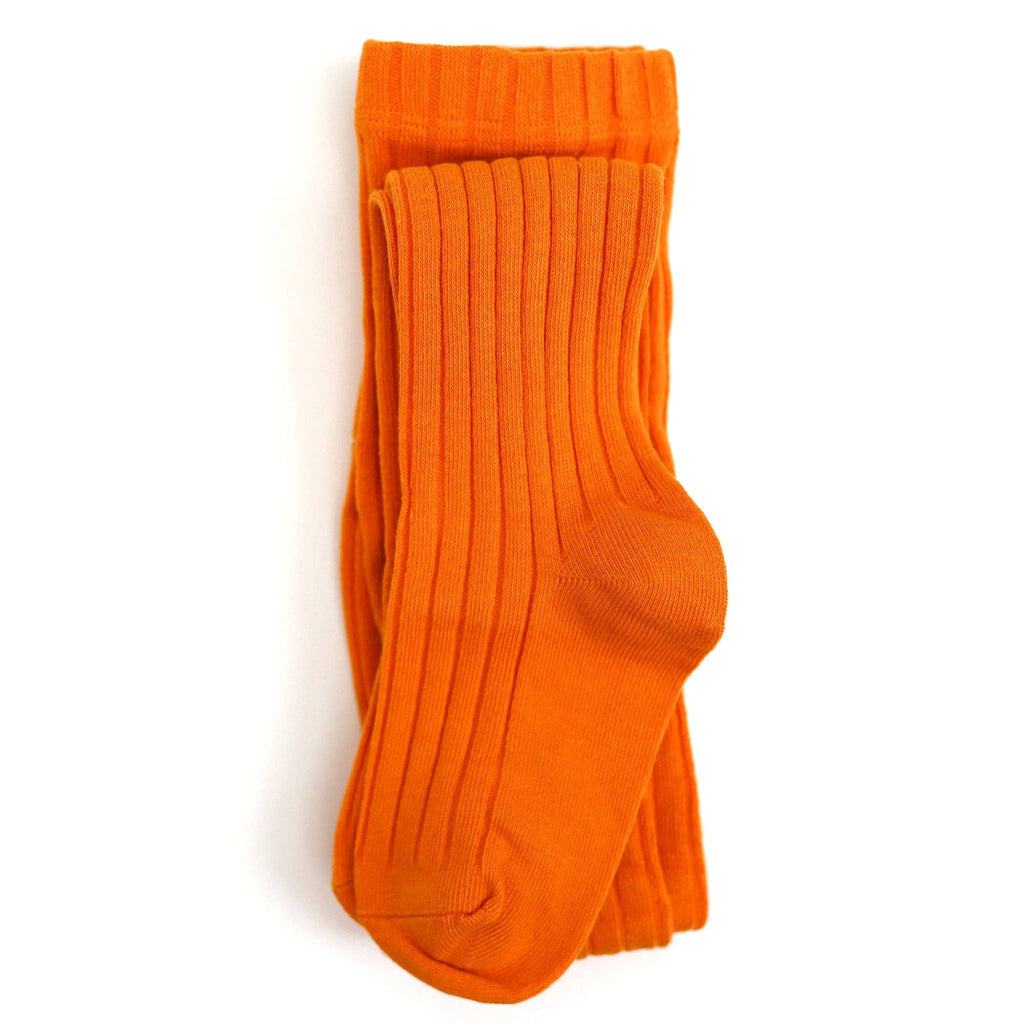 Ribbed Knit Tights - Orange