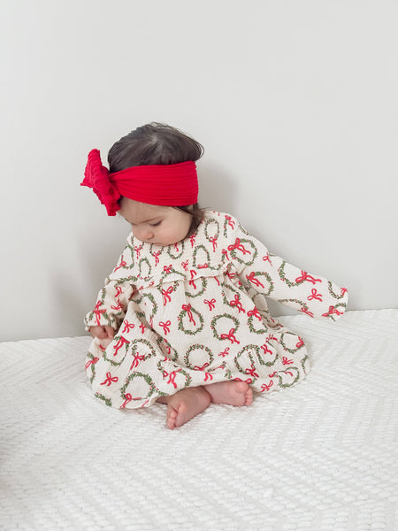 Smocked Ruffle Tiered Dress, Wreath