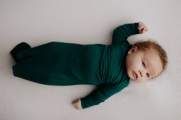 Forest Green Ribbed Knotted Gown