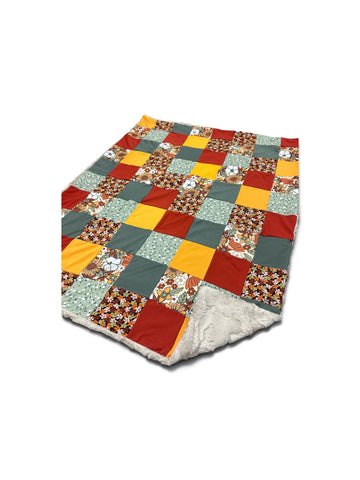 Daphne Floral • Patchwork • Baby Sized Minky Blanket