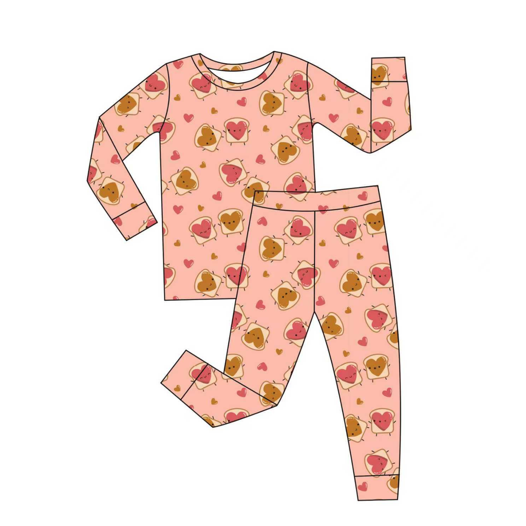 Bamboo 2-Piece Toddler Pajama Set | PB ♡ J Valentine Print