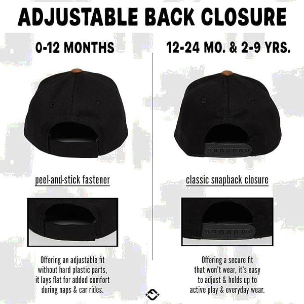 Flat Brim Trucker Hat - Black/Faux Leather Brim