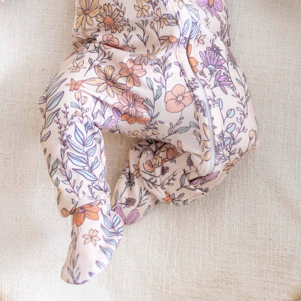 Zip-Up Footie Pajama - Flora