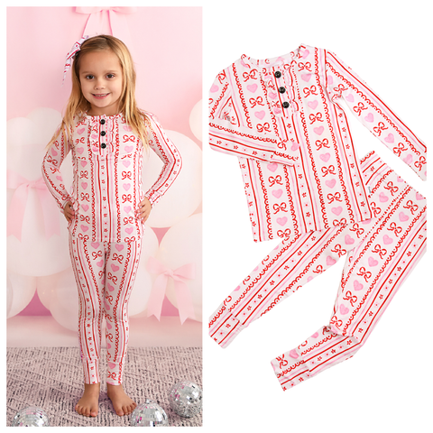 Hallie RUFFLE TWO PIECE Valentines Day Bamboo Lounge Set